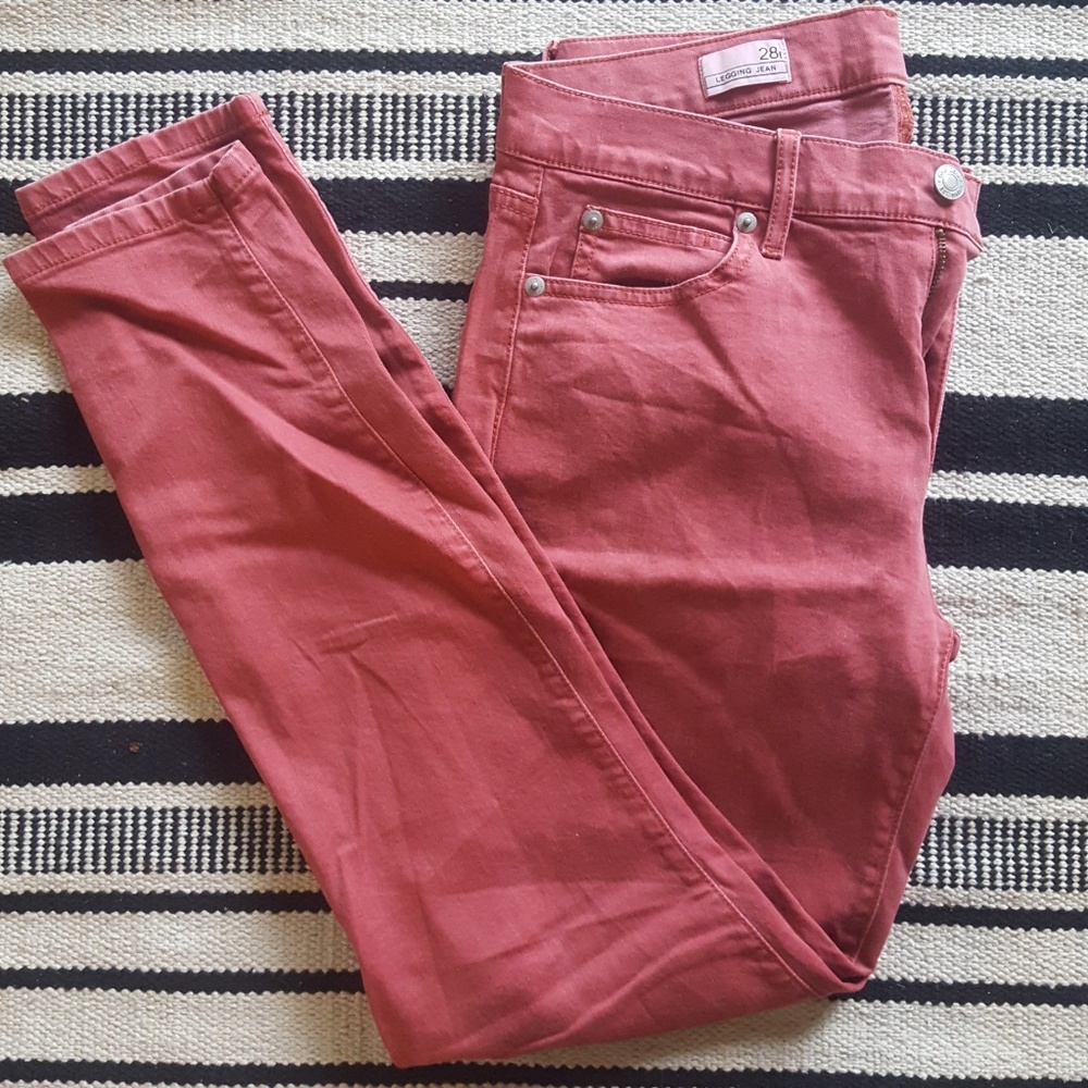 GAP 28 regular legging jean Nantucket red salmon